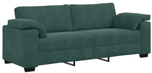vidaXL Divano a 3 Posti Verde Scuro 220x77x82 cm in Velluto, Divano, Divano a 3 posti, Divano in Velluto, Divano, Divano a Tre posti