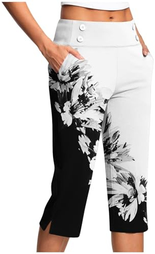Uwdiohq Pantalons pour Femmes, Taille Haute, Pantalons de Travail Courts, d'été décontractés, Yoga sous Vêtements Thermique 3 Ans Leggings Femme, Leggings Femme Coton Flared Pantalon Yoga