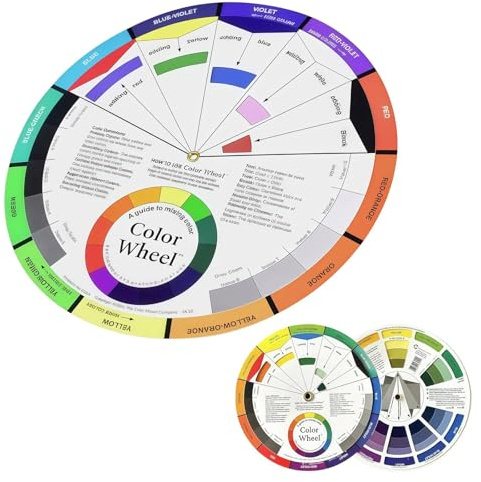 Colour Wheel for Artist, Colour Wheel Chart, 5.5 Inch Colour Theory Wheel | Colour Wheel for Interior Designer Artist, Paint Mixing Wheel Guide – Double Sided Art Tool for Painting, Drawing & Sketching