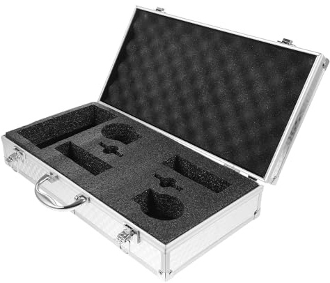CLISPEED Maletín de Aluminio Funda Protectora Resistente y Diseño Elegante 2 Ranuras Portátil para Micrófono Inalámbrico para Uso en Presentaciones
