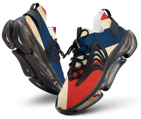 Tenis de correr ligeros para hombre con la bandera noruega vintage, Estilo negro, 46 EU