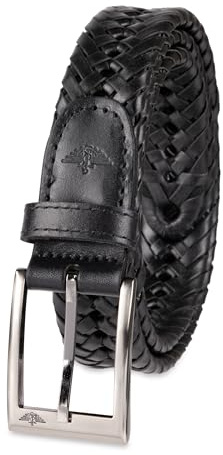 Dockers Men's Leather Braided Casual and Dress Belt,Black,36, 1 Count (Pack of 1)