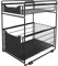 DAWNYIELD 2 Tier Organizer mit Speicher Unter Waschbecken Schiebeschrank Korb herausziehen Snack Organizer Küche Bad Schlafzimmer Büro -Schwarz