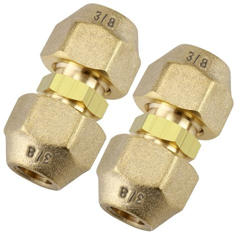 Timsec 2-Pack 3/8 Inch AC Copper Pipe Extension Joint Connectors