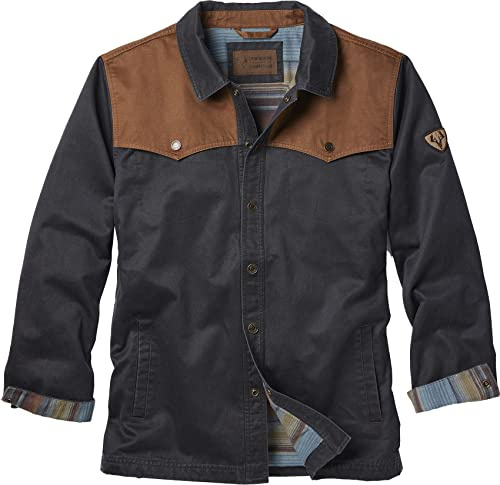 Legendary Whitetails Men's Stockyards Lonestar Waxed Canvas Shirt Jacket, Navy, X-Large
