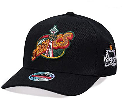 Mitchell & Ness NBA/HWC – I Love This Game – Classic Red Snapback Casquette, Seattle Supersonics, noir, taille unique