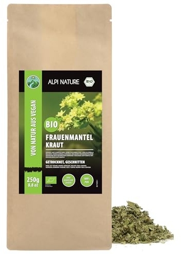 Alpi Nature Alchemille BIO Tisane 250g, Thé en Vrac, Herbe d'Alchémille Séchée et Coupée