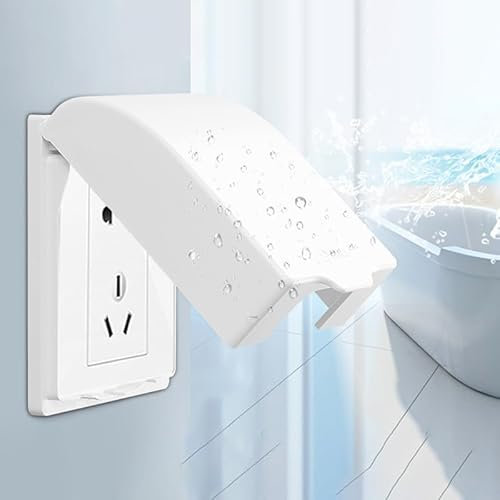 Cache Prise Murale,Cache Prise Electrique,Prise Electrique Courant Etanche,Convient Aux Prises de Salle de Bain,évite les éclaboussures d'eau et la Poussière (Blanc Type de Vis)