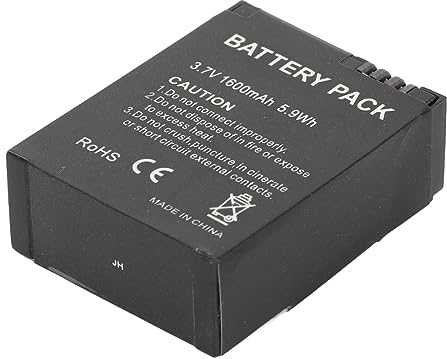 Batteria di Ricambio per Action Camera per 3/3+, Batteria Ricaricabile Compatta Portatile Agli Ioni di Litio da 1600 MAh 3,7 V 5,9 Wh, Accessori per Fotocamere Sportive