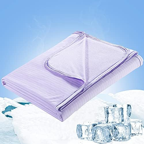 Marchpower Manta Verano Fresco, ARC-Chill Manta Cama con Fibra de Enfriamiento Japonesa Q-MAX>0.5,Transpirable Suave,Anti Estático,2 Caras,Alivia Sudor y Mejora Sueño para Cama,Sofá-Morado, 150×200cm