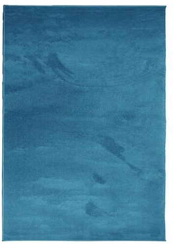 vidaXL Teppich, Wohnzimmerteppich Kurzflor Modern, Bodenteppich Flauschig Weich, Pflegeleicht Teppich für Wohnzimmer Schlafzimmer, Türkis 140x200cm