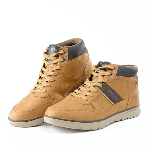 Homme Basket Casual Marche Sport Sneakers Gym Fitness Chaussures Classic Vintage Sneaker Chaussures de Sport Casual Sport Chaussures Cuir Athlétique Sneakers MU9561-7 (CAML,43)
