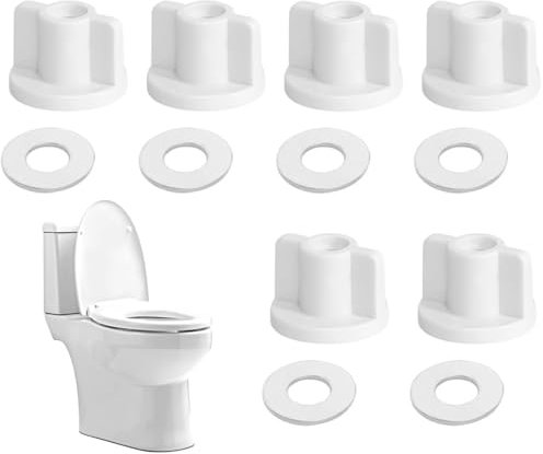 NOPKESV Paquete de 6 tuercas traseras para asiento de inodoro, tornillo de 6 mm, plástico, fijación inferior, accesorios de tapa de inodoro para bisagras de asiento de inodoro de montaje superior (M6)