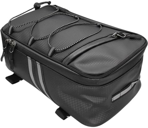 Joygoodta Motorcycle Tail Bag, 11.8x7.1x4.5 Waterproof PU Leather Motorcycle Bag, Large Capacity Travel Luggage for Bikes, Electric Bikes, Scooters Tail