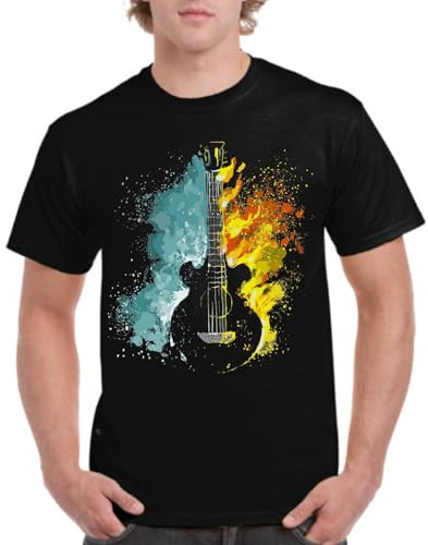 the Fan Tee Camiseta de Adulto de Hombre Musica Rock Rockeando en Tela Punk, Alternativo, Guitarra Eléctrica, La Batería, El Bajo, Metal 021 L