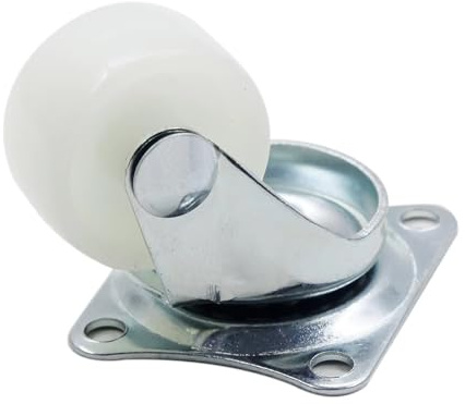 4 Stück 1-Zoll-Universal-Nylon-Lenkrollen, weiße Doppelrollen-Möbelrollen für Plattformwagen und Stühle(1PCS)