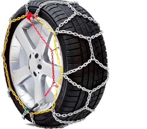 BRICOZONE Catene Da Neve Auto Macchina In Metallo 9 mm Omologate Montaggio Rapido Per Auto Macchina Furgone SUV Camion Tensionatore Autobloccante 030