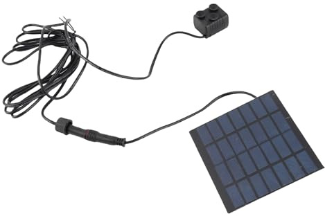 Aumotop Effektiv Solenergi Fontänpump med Låg Förbrukning Vattenpump för Trädgårdspool, Miljövänlig för Fågelbad, 4 Typer Av Sprinklerhuvuden, 250g