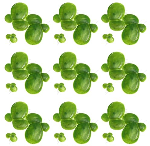 HOODANCOS 36Pcs Artificial Duckweed Floating Plants with Roots, Realistic Plastic Mini Aquarium Grass for Fish Tanks and Koi Ponds, Aquarium Decoration Water Plants Set (2 Packs)