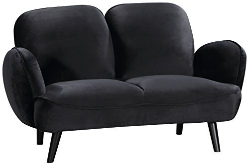 Atlantic Home Collection BEN, 2-Sitzer Sofa, Samt, schwarz