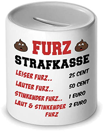 Herzbotschaft Spardose/Furzdose - Strafkasse - Zahle eine Strafe fürs Furzen