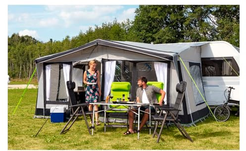 BERGER Sirmione Air Wohnwagenvorzelt │Luftvorzelt Wohnwagen Vorzelt für Caravan│wasserdichtes Reisevorzelt aufblasbares Zelt mit herausnehmbarer Vorder- & Seitenwand (Luftvorzelt 400 cm)