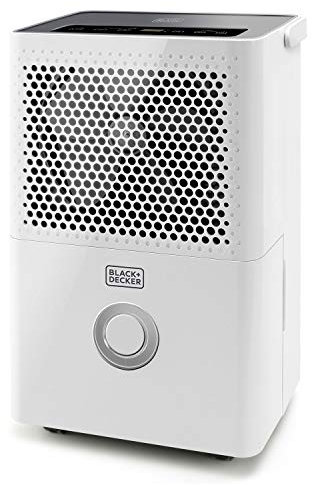 Black+Decker BXDH12E - Deumidificatore Ambiente Casa, 12 litri, Funzione asciugatura, 2 velocità, Programmabile 24h, Filtro rimovibile e lavabile, 25m2, Silenzioso