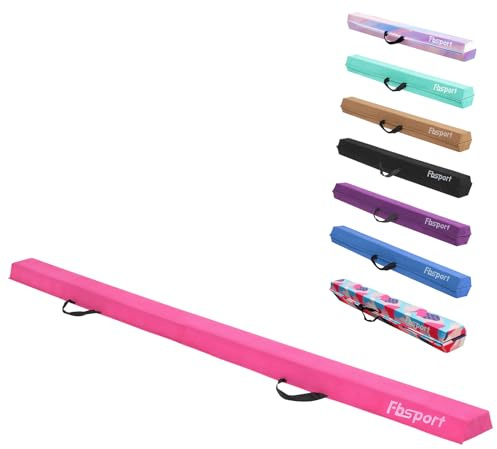 FBSPORT 8ft Balance Beam: Folding Floor Gymnastics Equipment for Kids Adults,Non Slip Rubber Base, Gymnastics Beam for Training, Practice, Physical Therapy and Professional Home Training