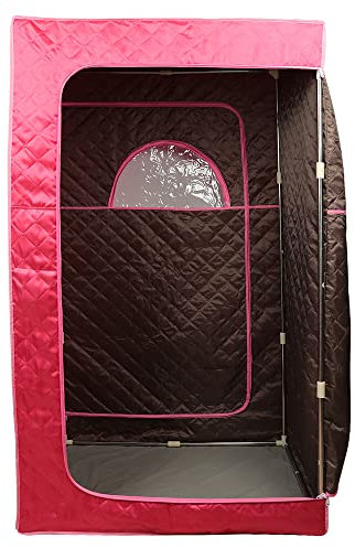 Sauna Portatile, Sauna a Vapore Portatile 2,5 L, Sauna a Casa con Telecomando, Sauna domestica, 9 opzioni di Timer Funzione di Vaporizzazione Ultra Fine Dispositivo a Vapore, Home Sauna (Rosso)