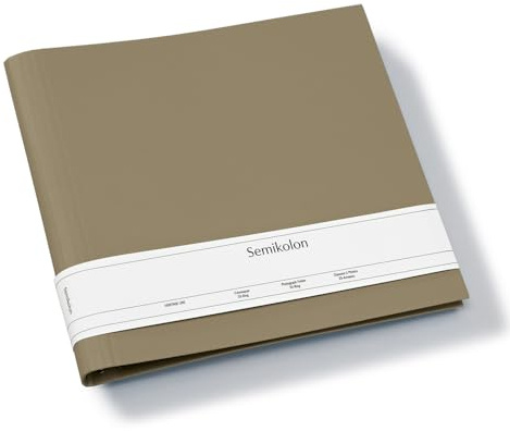 Semikolon 370010 Fotomappe 23 Ring - 35 x 32 cm - Efalinbezug - für Album, Fotobuch mit Ringheftung - fango beige