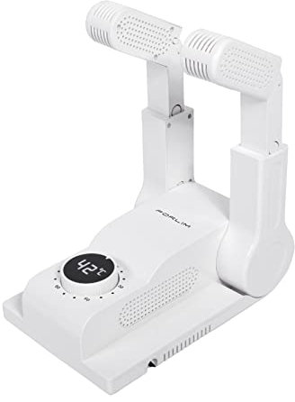 FORLIM Schuhtrockner, Elektrisch Fußwärmer, Handschuhtrockner, mit 180° verstellbarer Trockenständer – teleskopisch biegbare Trockenanschlüsse – Wärmegebläse Faltdesign Schnelltrocknung(Weiß)