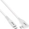 InLine Câble USB4, 240 W, USB-C vers USB-C, coudé d'un côté, PD 3.1, 40 Gb/s, 8K@60Hz, Thunderbolt 3, pour écrans, disques durs, cartes graphiques, smartphones et plus encore, 1 m, blanc, 35911W