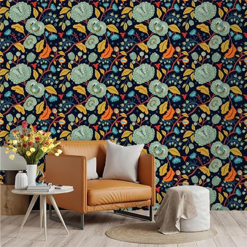 Wallpaper Navy Blue Yellow Sticky Wallpaper Non Woven Self Adhesive Wallpaper Bathroom Wallpaper Peel and Stick Wallpaper Kitchen Wallpapers Wall Paper Art Deco Wallpaper 45x300cm