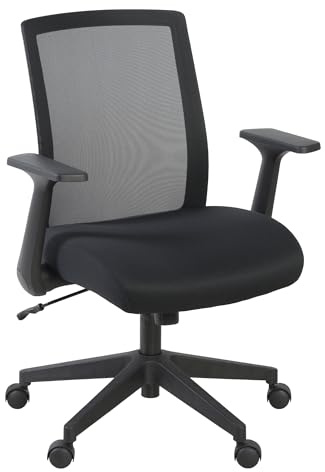 Romig Squire Ergonomic Mesh Office Chair with Adjustable Lumbar Support, Breathable Mesh Back, Flip-Up Arms, Rolling Base, Commercial-Grade Task Seating for Offices Home Workspaces and Conference