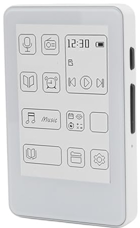 2,7 Tum E Ink MP3 -spelare, Bluetooth 5.0 HIFI Music Player med Eye Protect Screen, USB C Laddning, Bärbar E Bokläsare för Resor, Utomhus, Hem, Vit