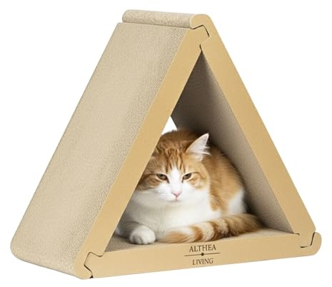 Rascador Plegable para Gatos Interior Balandra 6 Caras de Rascado Reversible | Cartón Corrugado y Tablero de Fibra 4 cm | Protege Muebles y Sofás | ALTHEA LIVING