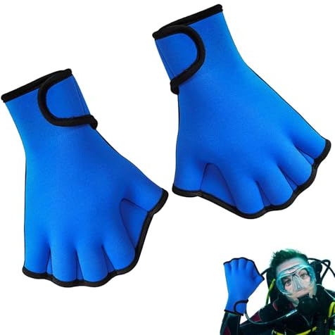 Dykning Simhandskar - Justerbar Neopren 2 Mm Fingerlösa | Nya eller Palmhandskar Anti-Duck | För Vuxna Och Barn Under Simträning, Snorkling Och S