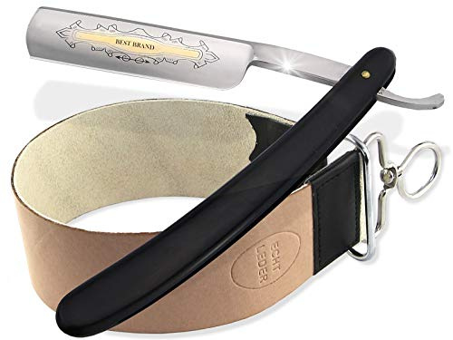 InstrumenteNrw Rasiermesser Set 2-Teilig mit Streichriemen und Bartmesser