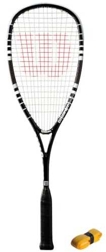 CX Pro Sport Hyper Hammer 120 Squash Set - Includes 1 Wilson Hyper Hammer 120 Squash Racket Black & 1 CX Pro Sport Grip
