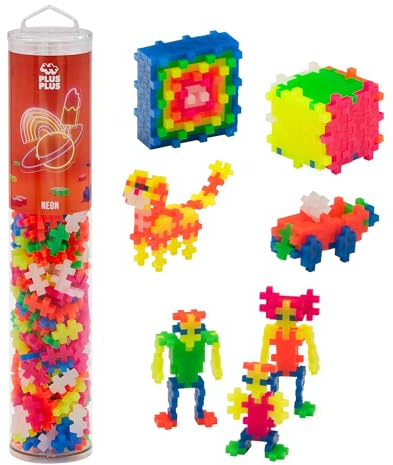 PLUS PLUS 240 Piece Neon Mix - Mini Waffle Blocks, Classroom Must Haves