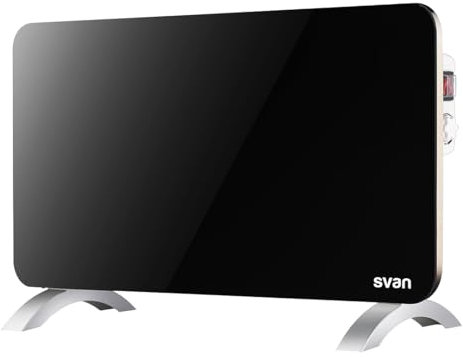SVAN Radiador plano 1 Elemento Svan 1000 W 2 Niveles de funcionamiento Cristal negro Manua