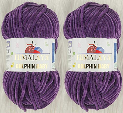 Himalaya Dolphin Baby Yarn Knitting Yarn 2 Skeins 264 Yards 2x100gram Super Bulky Baby Blanket Yarn (80340)