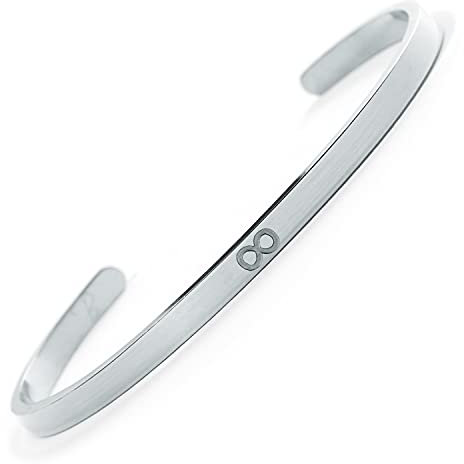 BERGERLIN Infinity Armreif – Unendlichkeit Armband aus Edelstahl in Silber