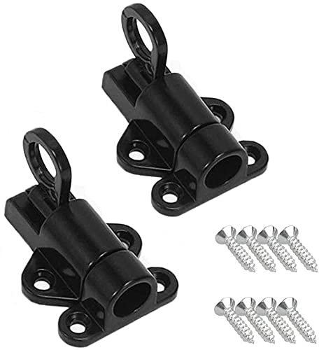 Cierres de pestillo automático - Seguridad Cerrojo Puerta Cerradura de Puerta de Seguridad, Aleación de Bloqueo Automático, Cerradura de Perno, para Ventana, Cobertizo, Inodoro, Dormitorio (Negro)