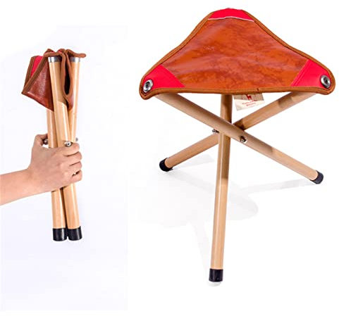 ChengBeautiful Klappbarer Dreibeinhocker Tragbarer Campinghocker Bergsteigen Tri-Beinhocker Klappstativhocker Outdoor Lightweight Angelstuhl (Farbe : Red, Size : 35x30cm)