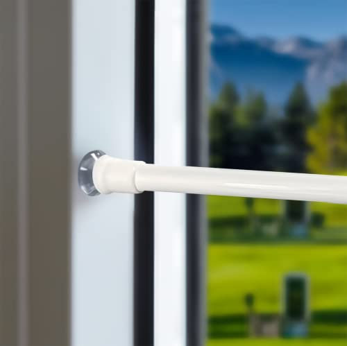 3 Stücks Gardinenstange ohne Bohren Klemmstange für Gardinen mit Saugnäpfen und Schrauben Gardinenstange - für Store, Schrank, Fenster, Küche, DIY-Projekte-Weiß, 60-100cm