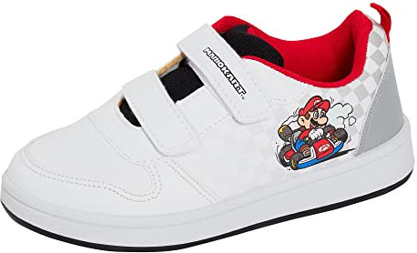 Super Mario Brothers Sneaker Jungen Sportschuhe Mario Kart Casual Skate Schuhe, grau, 25 EU