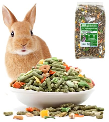 Nobleza - (700g Kaninchenfutter Ausgewogen, Hauptfutter für Hasen mit Gemüse, Natürliches Nagerfutterlebenswichtigen Vitaminen und Mineralien