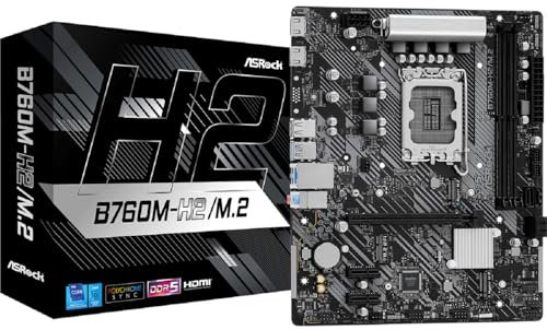 Asrock B760M-H2/M.2, Intel B760, 1700, Micro ATX, 2 DDR5, 2 HDMI, 2.5G LAN, PCIe4, 2x M.2