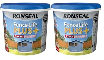 FAB INT PRODUCTS Fence Paint Exterior Wood Paint - Sheds & Fences Life Plusl,10 Litres Total, (2 X CORNFLOWER)